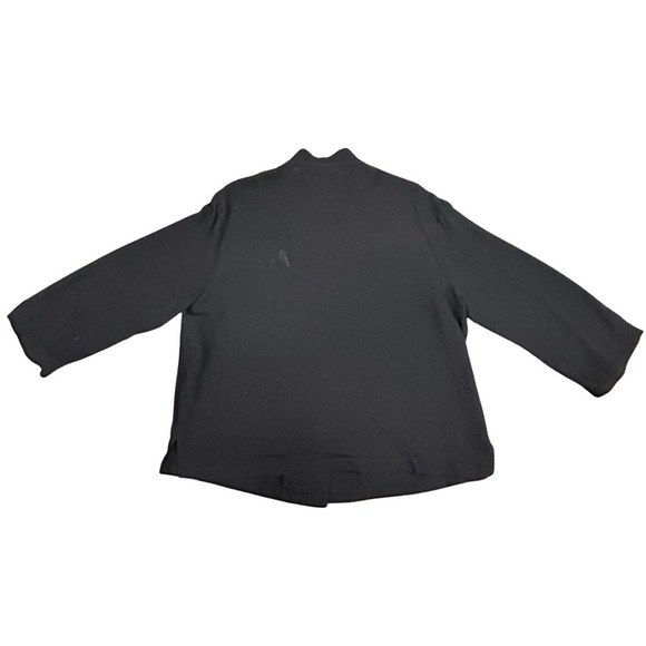 Harari 100% Silk Black Button Down Blouse Women’s Size L - Picture 4 of 5